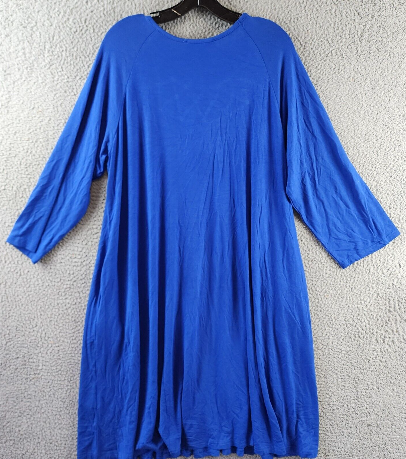 White Mark Criss-Cross Neck Quarter Sleeve Swing Dress Womens 2XL Royal Pullover - Picture 7 of 13