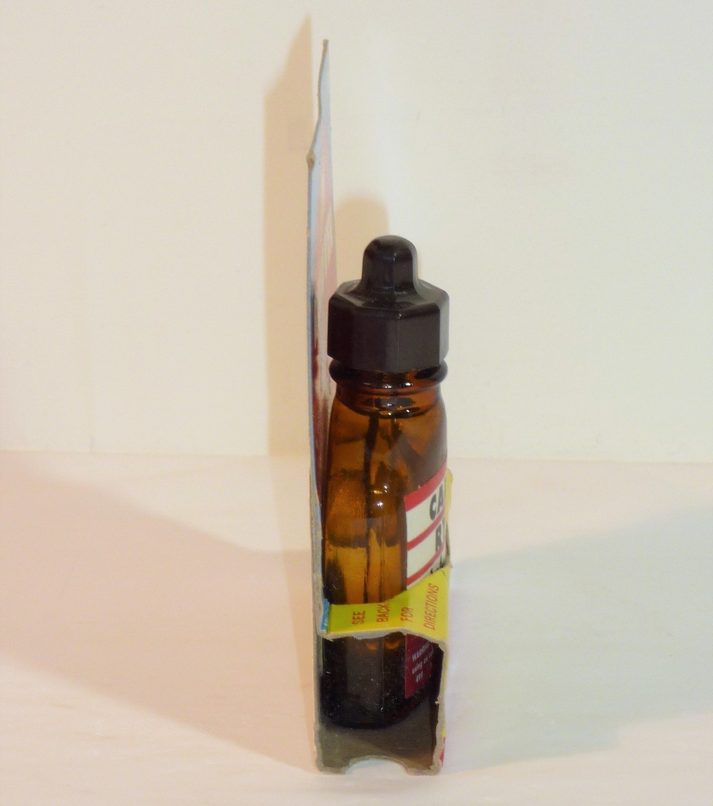 Vintage Carters RYTOFF Ink Eraser Remover Amber Glass Bottle Applicator Cap Full