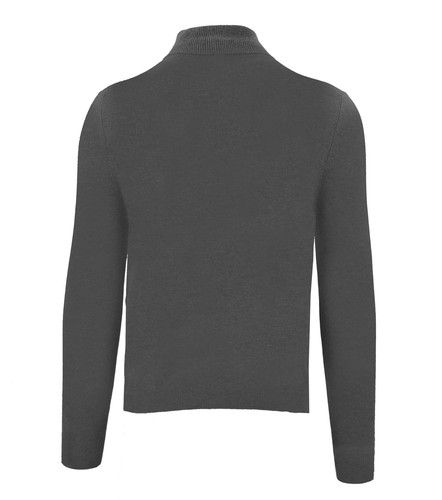 Pre-owned Malo Men Gray Pullover 100% Cashmere Solid Turtleneck Long Sleeve Casual Sweater
