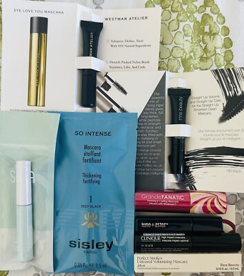 8 Assorted Mascara ~ Black: Sisley, Rare Beauty, Westman Atelier, Sea, Clinique.