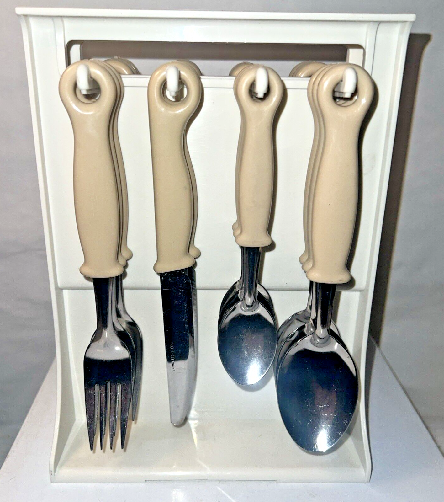 Vintage SUNNEX plastic handle hanging flatware set Camping