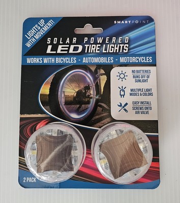 Smart Pount, Solar Powered LED Tire Lights, Multi Color, 2 Pack NEW