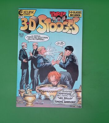 3-D THREE STOOGES #3 MID GRADE ECLIPSE COMIC BOOK H43-58
