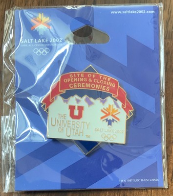 Salt Lake 2002 olympics Univ. of Utah Site of the Opening/Closing ceremonies pin