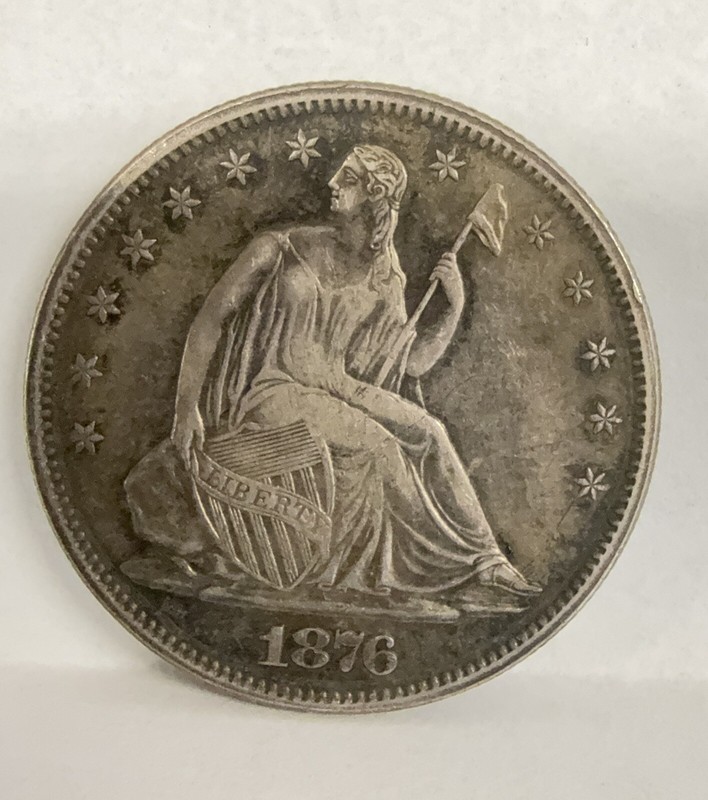 1876-S San Francisco Seated Liberty 50c Half Dollar VF Coin