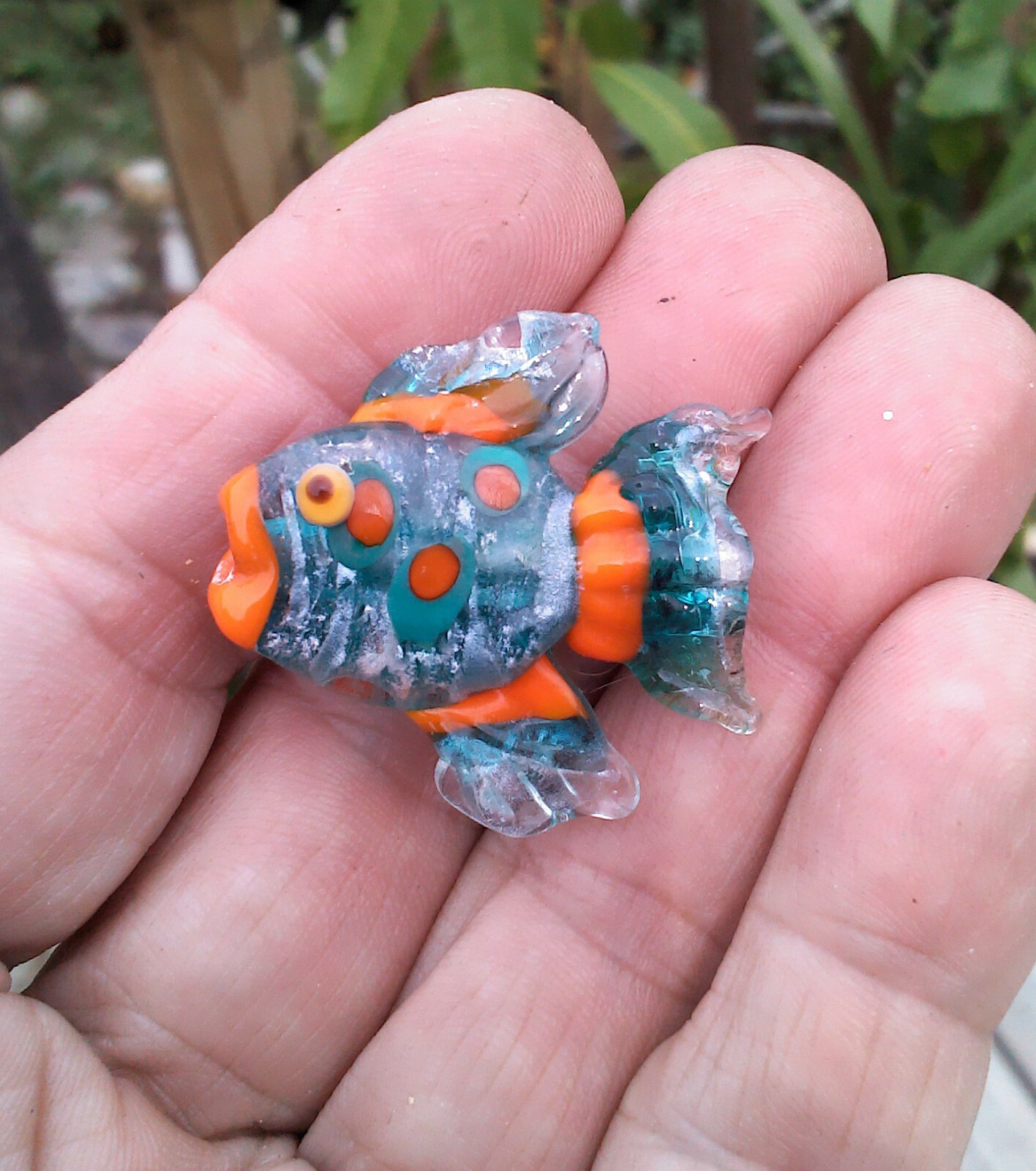 LNT- Handmade Lampwork Focal Bead, Aquarium REEF FISH Ln1637, DIY Jewelry Craft