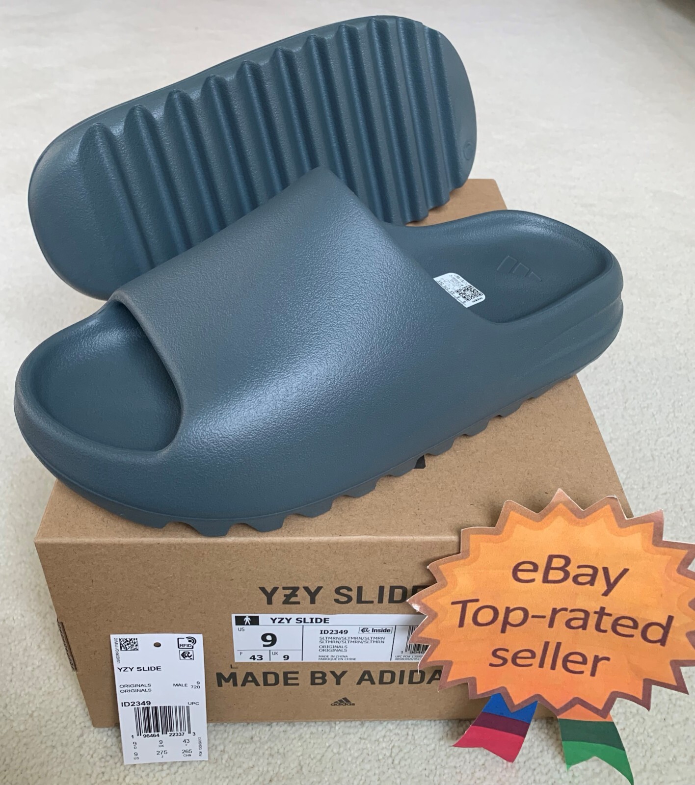 Size Sz Men 9 M Women 10 W 🔥 ADIDAS YEEZY YZY SLIDE SLATE