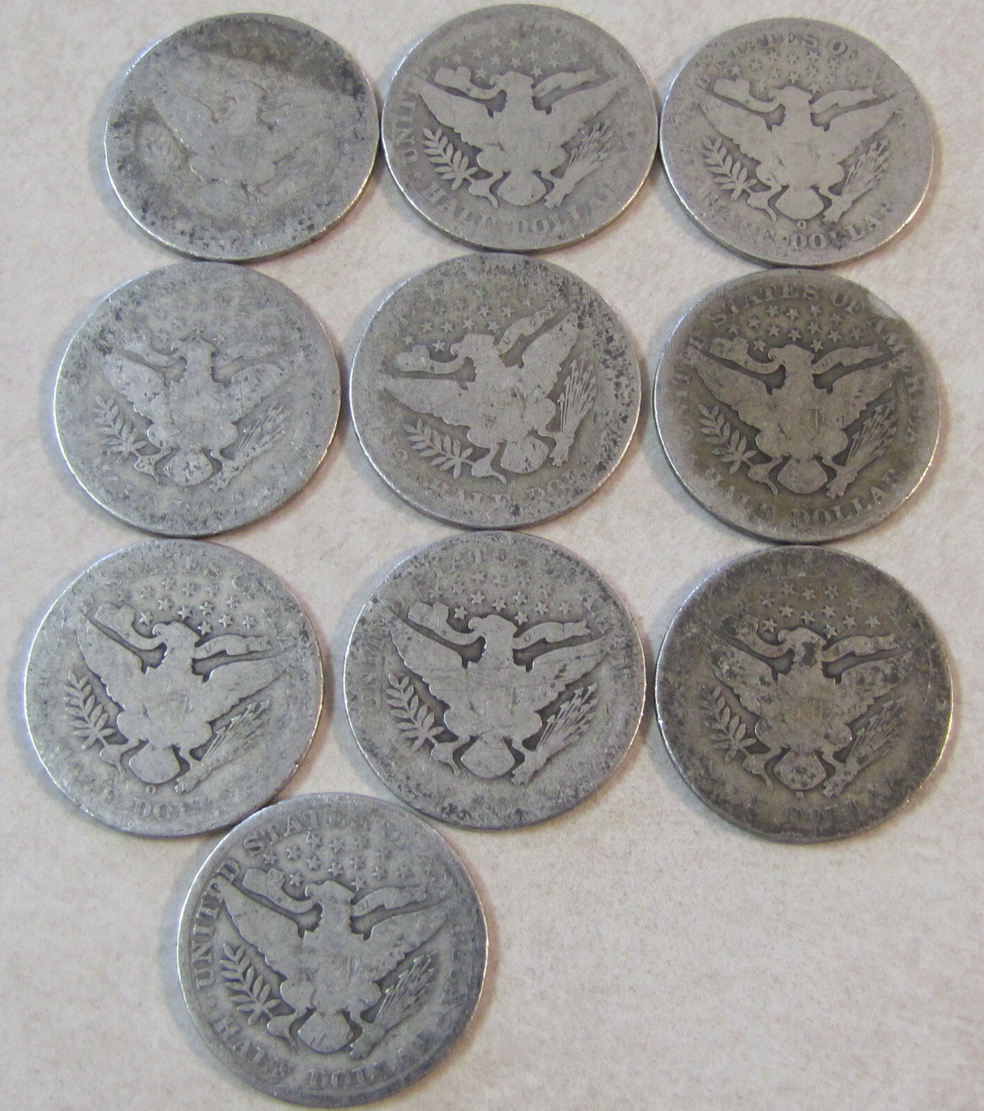 1899 to 1909 Barber Half Dollars - 20 coin roll - All different date/mint marks