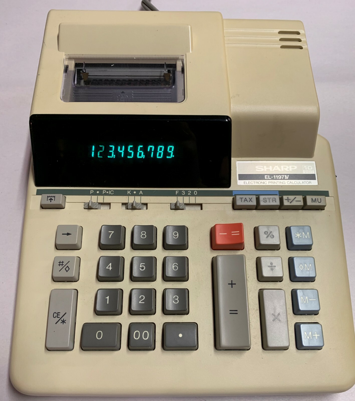 SHARP EL-1197 IV 10 DIGIT Printing Calculator w/Tax Function - Works Great!