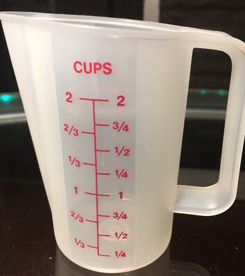 Tupperware NEW USA VINTAGE Measuring Pitcher with RED MEASURES #1669 