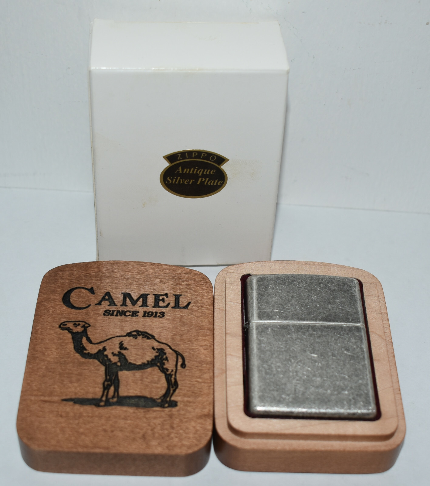 Vintage 1998 Zippo Camel Cigarettes Antique Silver Plate