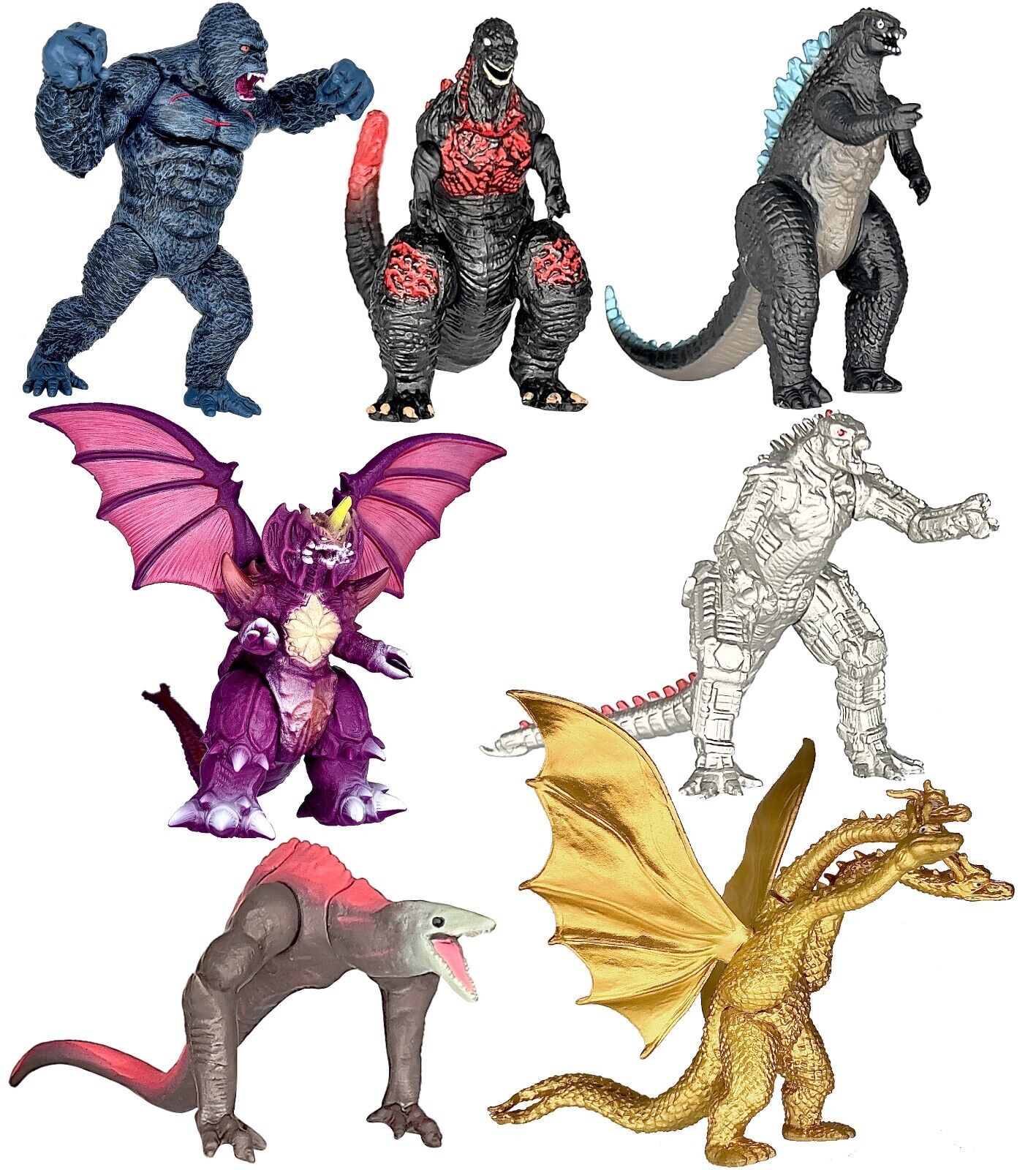 TwCare Exclusive Brand New Set of 7 Godzilla vs Kong Toys TwCare Exclusive Brand New Set of 7 Godzilla vs Kong Toys
