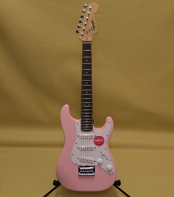 037-0121-556 Squier by Fender Mini Stratocaster Electric Guitar Shell Pink