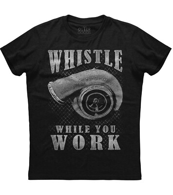 Whistle While You Work Mens Short Sleeve New Cotton Black T-shirt