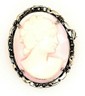 Vintage Shell Cameo & Marcasite Brooch Sterling Silver Fine Jewellery.JPG