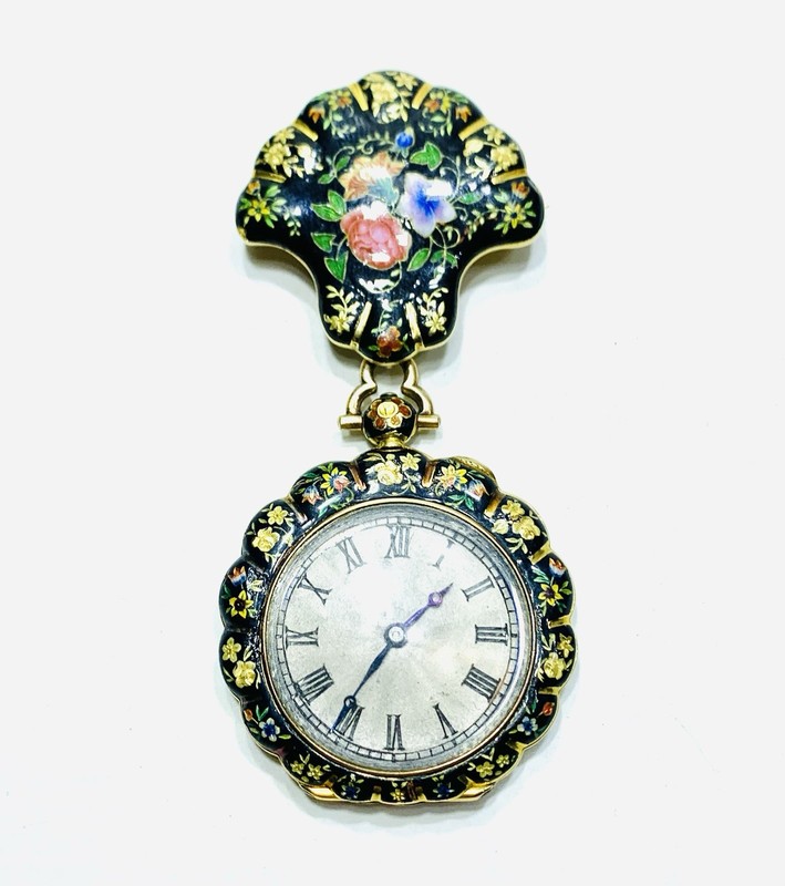 ANTIQUE 1819-1838 18K 750 GOLD &ENAMEL G.B. Cunis & Fils