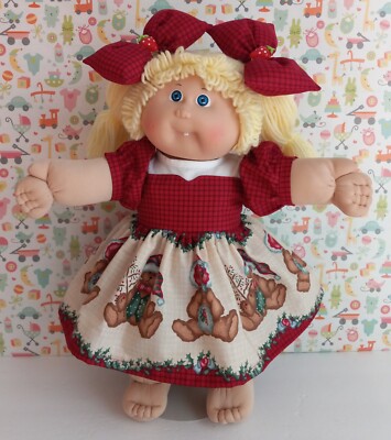 Cabbage Patch Kids 16''Clothes Only Red Bears Sweetheart Holidays Dress Handmade