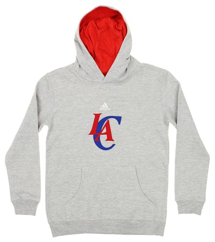 Пуловер с капюшоном Adidas NBA Youth Boys Los Angeles Clippers Prime, серый