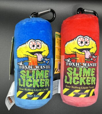 Toxic Waste Slime Licker Candy 6  Plush strawberry blue razz NEW keychain lot