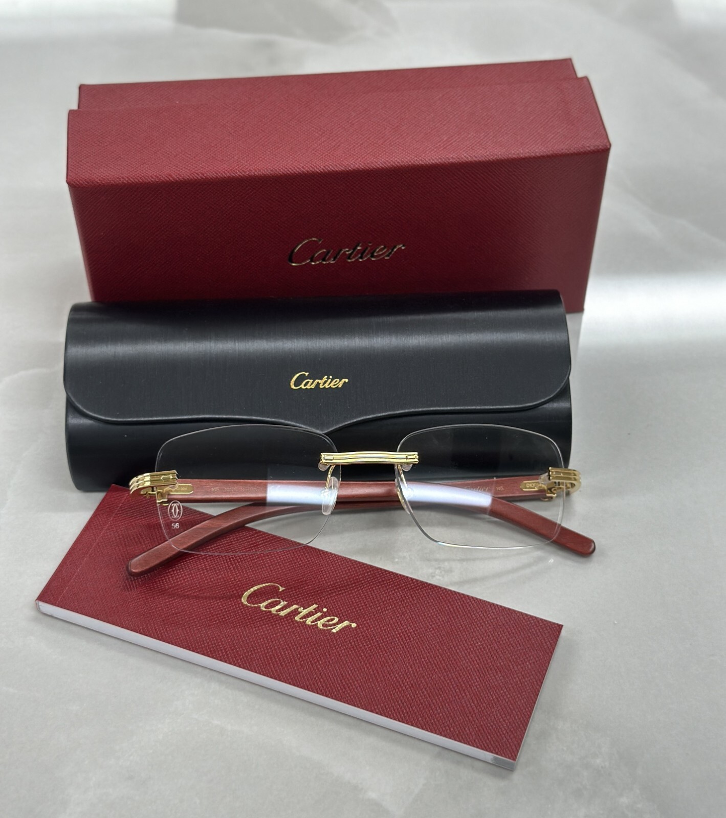 CARTIER GOLD-BURGUNDY 56MM-145MM UNISEX EYEWEAR CT0286O-004
