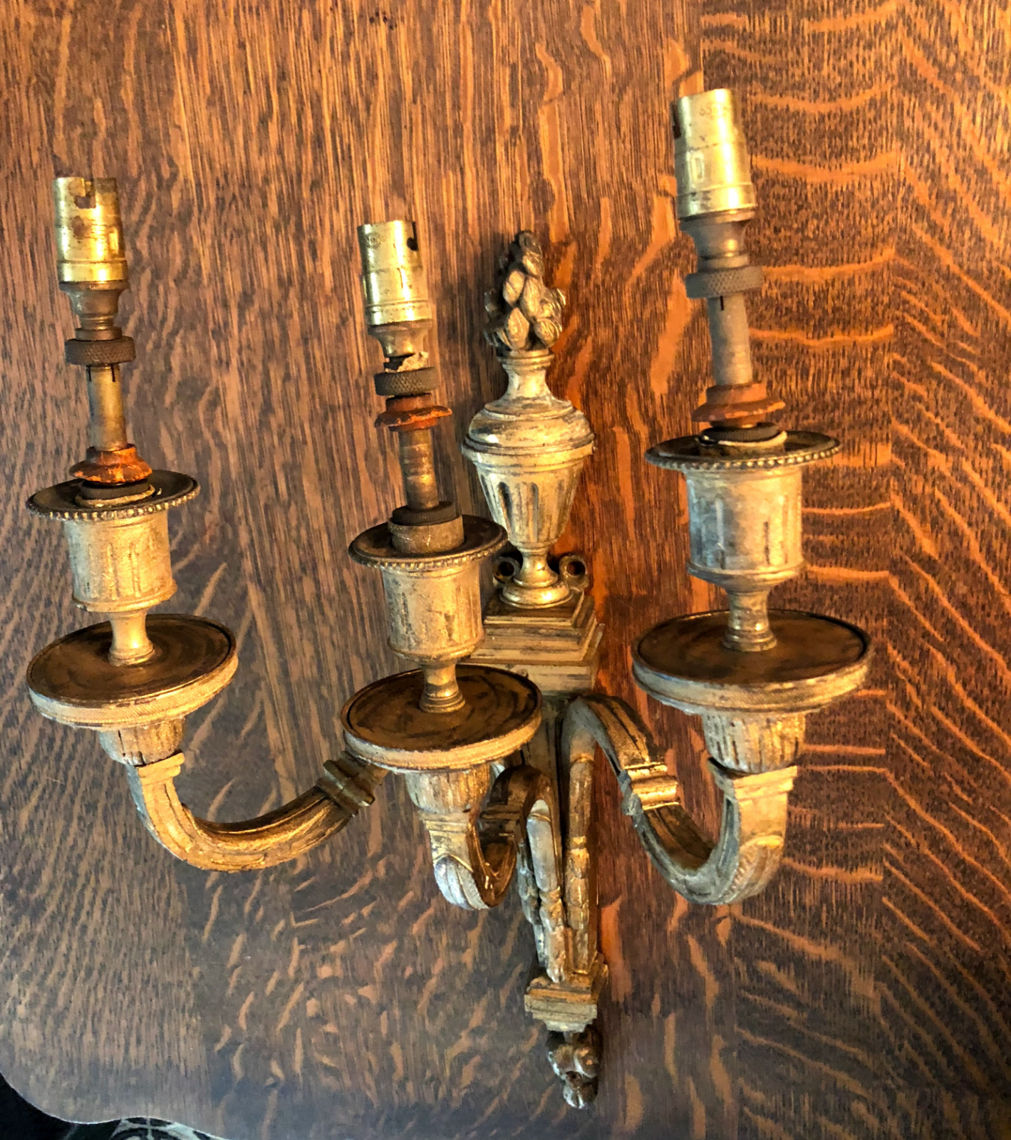 THREE LIGHT LOUIS XV STYLE  WALL SCONCE GREAT FOR A VICTORIAN HOUSE