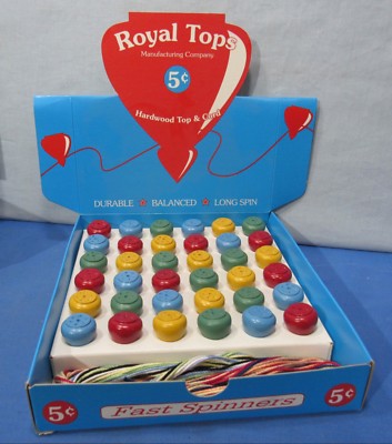 Royal 5¢ Tops ~ Display Box of 3 Dozen & Store Window Sign