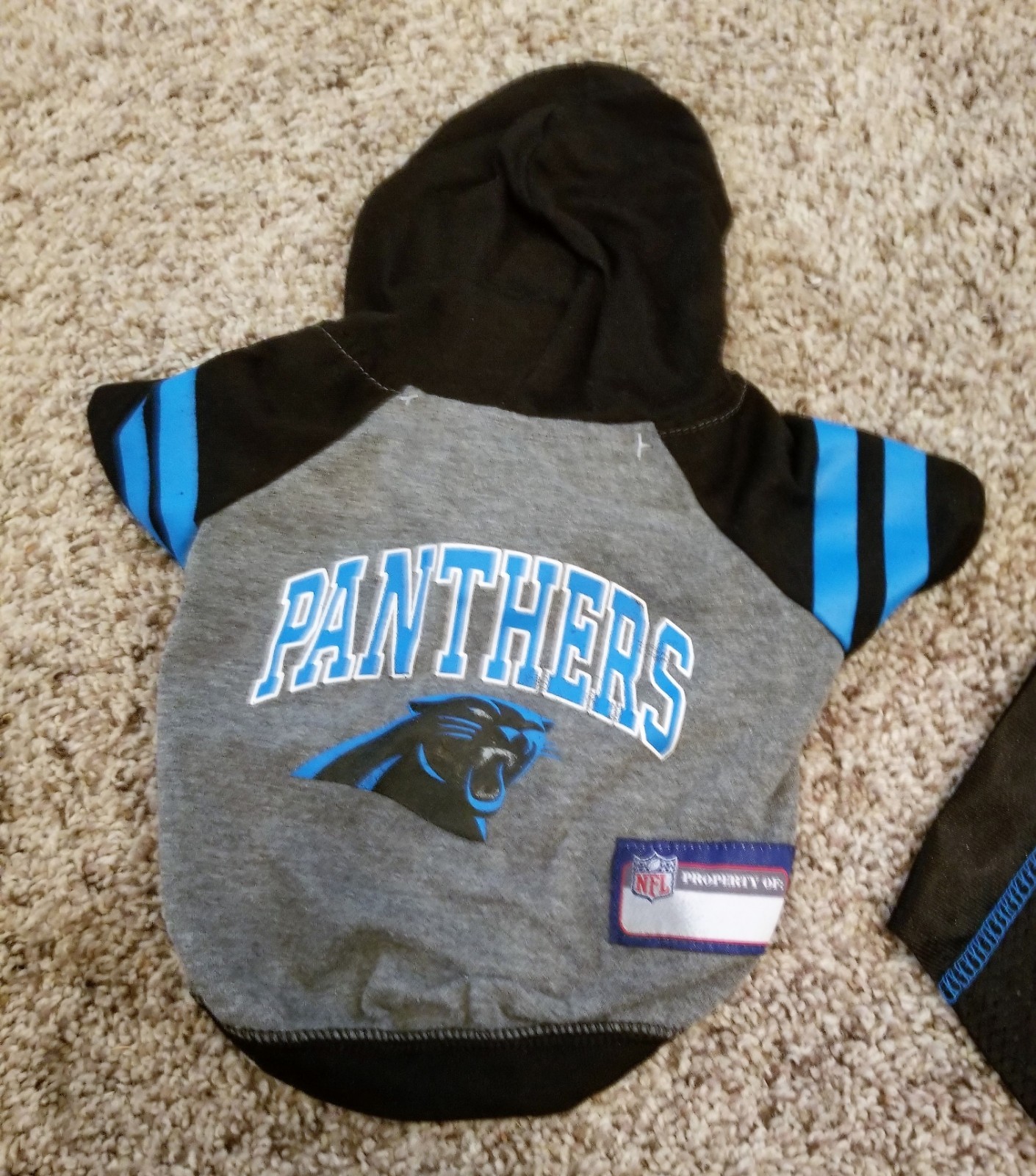 NFL CAROLINA PANTHERS PET CAMO JERSEY HOODIE DOG SIZE XS
