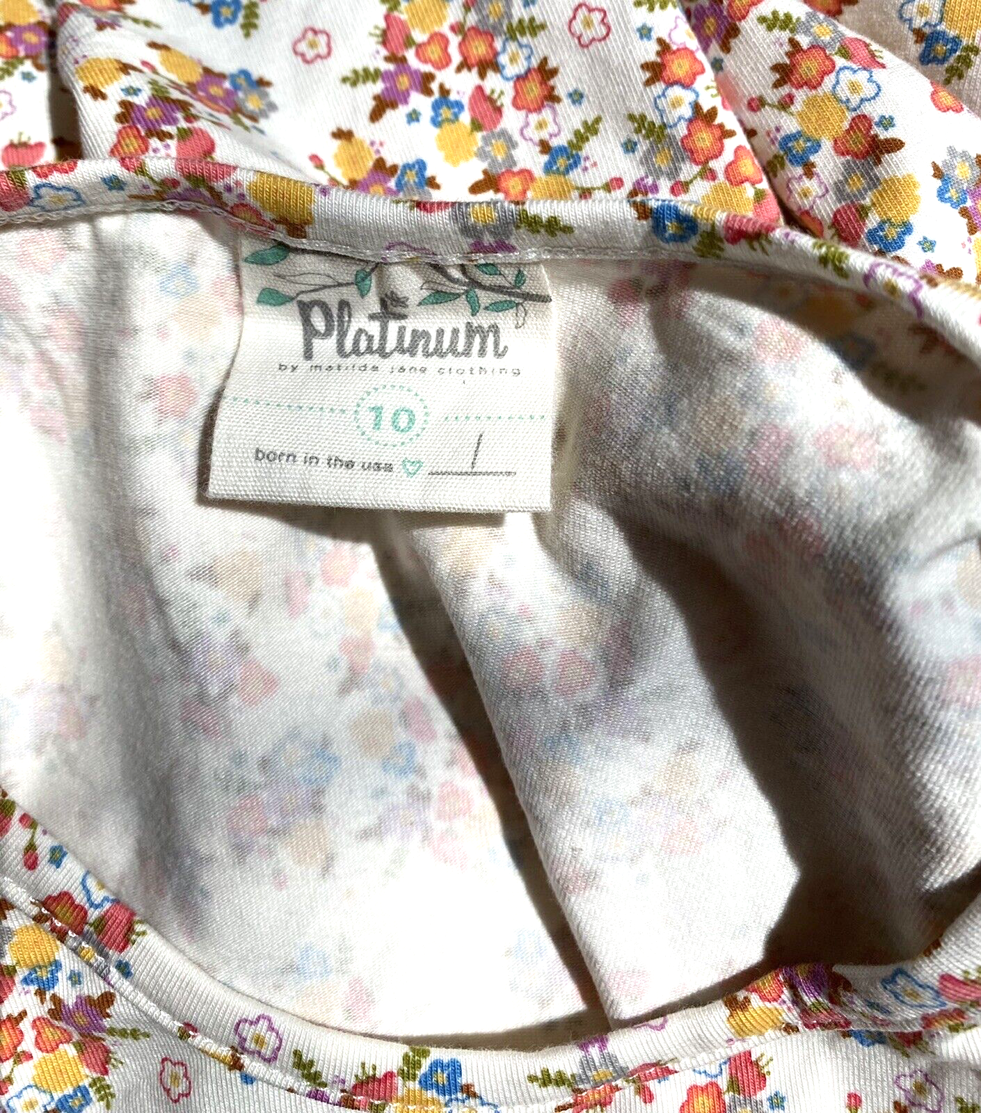 Girls Matilda Jane Platinum Orange Floral Creative Maddy Knit Top Size 10 NWOT