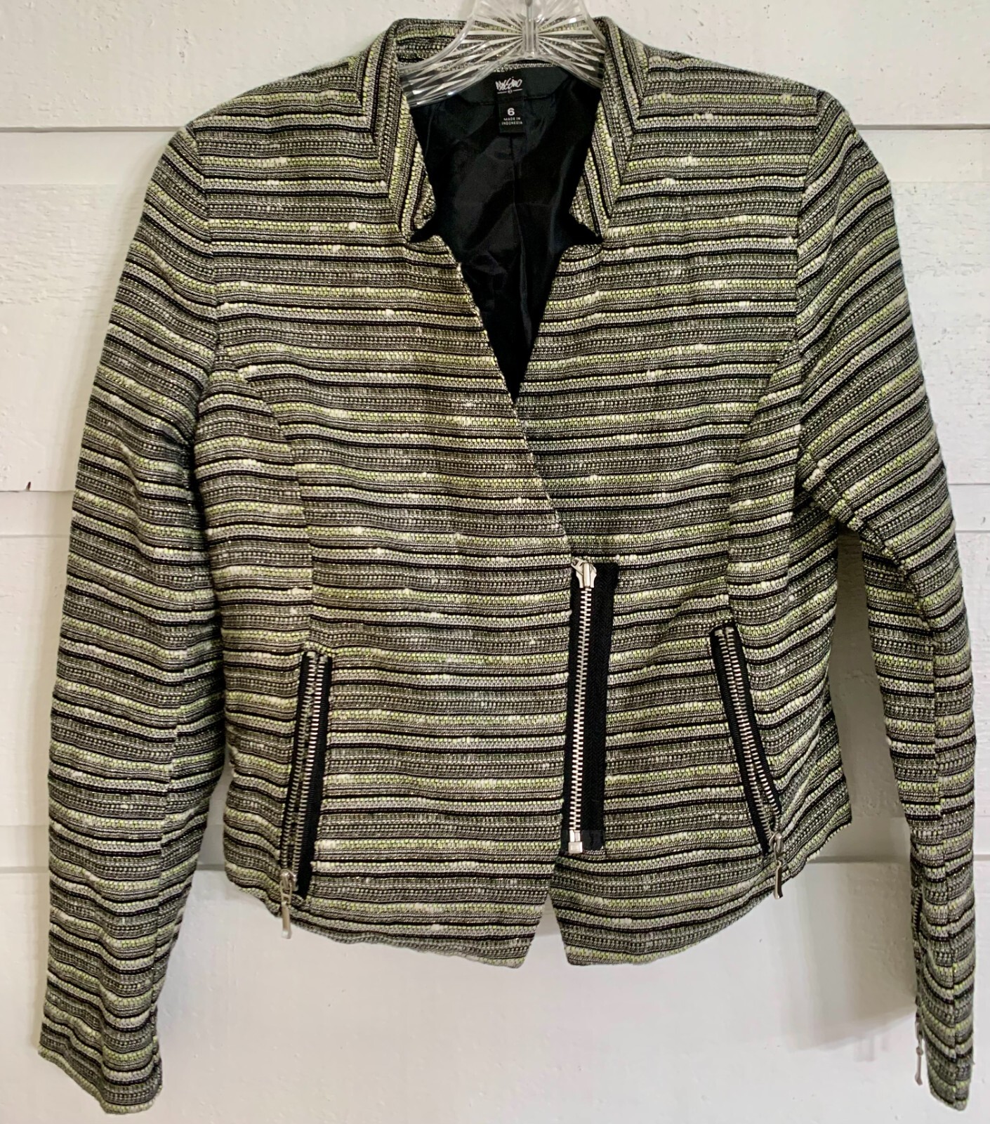 MOSSIMO Women's Motorcycle Style Asymmetrical Jacket Blazer