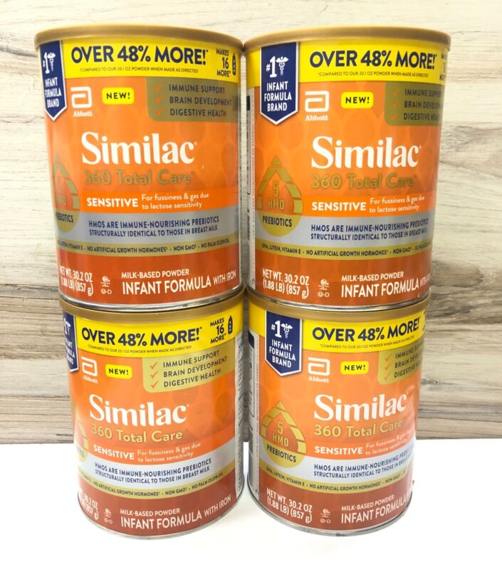 (PACK OF 4) Similac 360 Total Care Sensitive Formula - 30.2 oz Powder