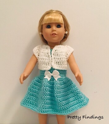 Handmade Halter Dress & White Shrug Sweater for 18  Doll - Ready to Ship