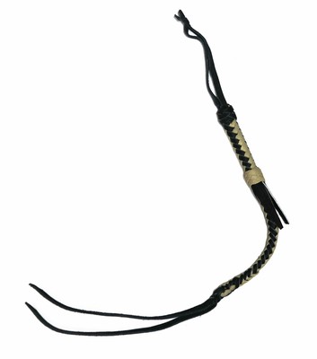 BLACK Riding Quirt Whip Training Barrel Racing Aid Leather Popper 18/"