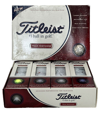 Titleist Tour Distance Golf Balls Box of 12 Balls, 4 Sleeves: Read Description ￼