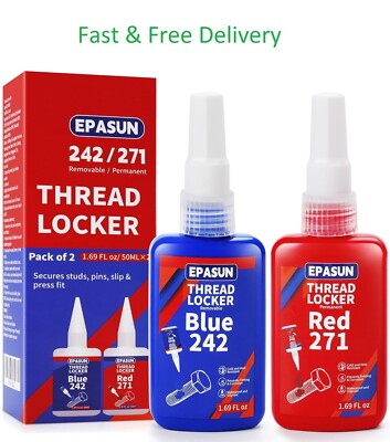 ThreadLocker 242 and 271, Thread Lock Medium and High Strength Lock Tight & Seal