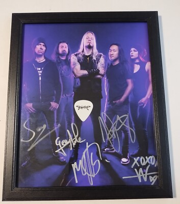 DRAGONFORCE SIGNED Warp Speed Warriors PHOTO GUITAR PICK FRAMED Valley of the