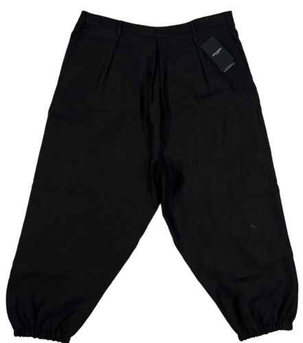 Saint Laurent Hakama Black Linen-Cotton Pants Size EU 52, US Saint Laurent Hakama Black Linen-Cotton Pants Size EU 52, US