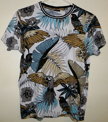 SouthPole jungle bird print shirt M short sleeve men