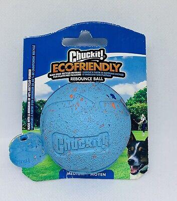 Chuckit! Dog Fetch Toy RECYCLED RUBBER REBOUNCE BALL Eco-Friendly MEDIUM NEW!!!