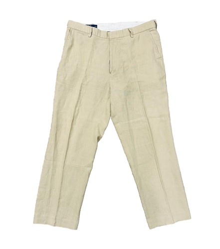 POLO RALPH LAUREN 100% Linen Pants Men's Size 36x30 Beige