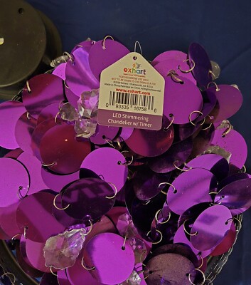 Exhart Anywhere Lighting Chandelier PURPLE New in Box takes batteries