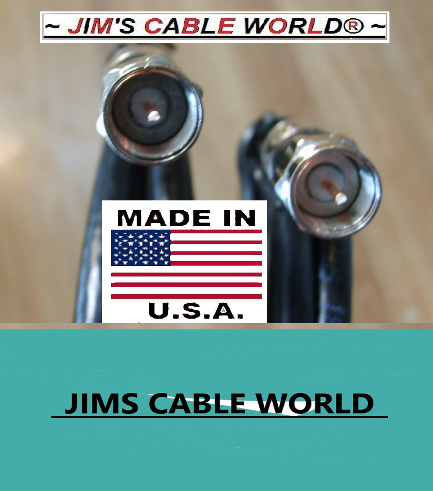 JIMS CABLE WORLD 6 Inch 1 Ft 2 Ft 3 Ft 4 Ft 5 Ft 6 Foot HD RG6 75Ω Coaxial Cable