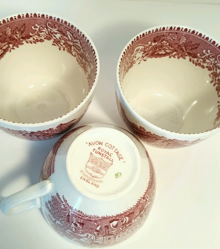 Longport Staffordshire China Avon Royal Tunstall Tea Cups Set of 3