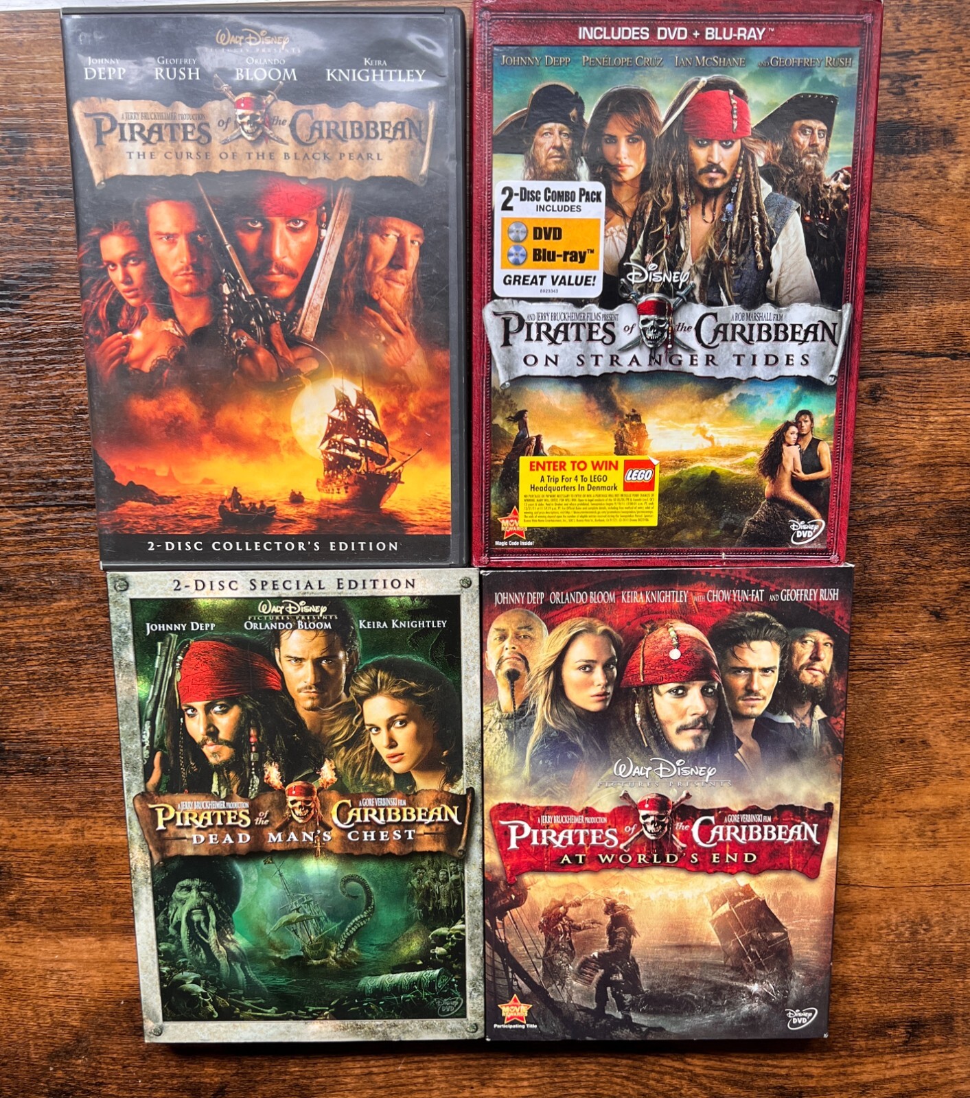 Pirates of the Caribbean 4 DVD Blu-Ray Collection 1 through