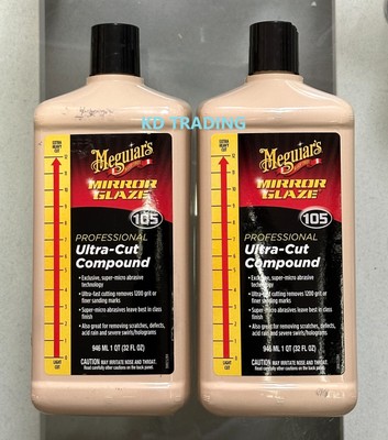 (2-Pk) Meguiar's Mirror Glaze M105 PRO ULTRA-CUT COMPOUND Severe Swirls Removal