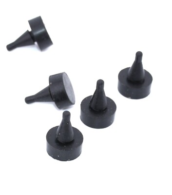 Automotive  3/16'' x 7/16'' Push in Ridged Stem Bumpers Fits 1/16'' Thick  25  pack