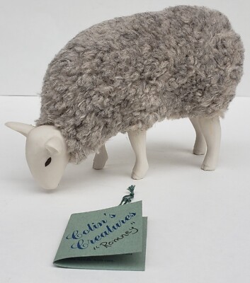 Colin's Creatures Sheep Border Leicester Grazing Figurine Handcrafted Signed 