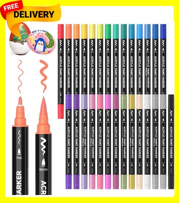 Shuttle Art 28 Colors 1 Count (Pack of 28), 28 Brush Tip and Fine