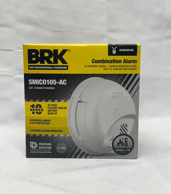 BRK Interconnect Hardwire Smoke & CO Alarm w/ 10-Year Battery Backup, New in Box