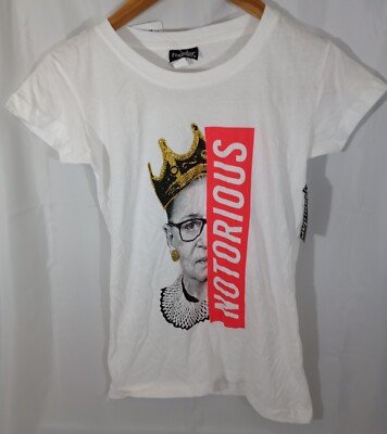 RBG Ruth Bader GINSBURG Short-Sleeve NORTORIOUS White Sz S Popular Sports SHIRT