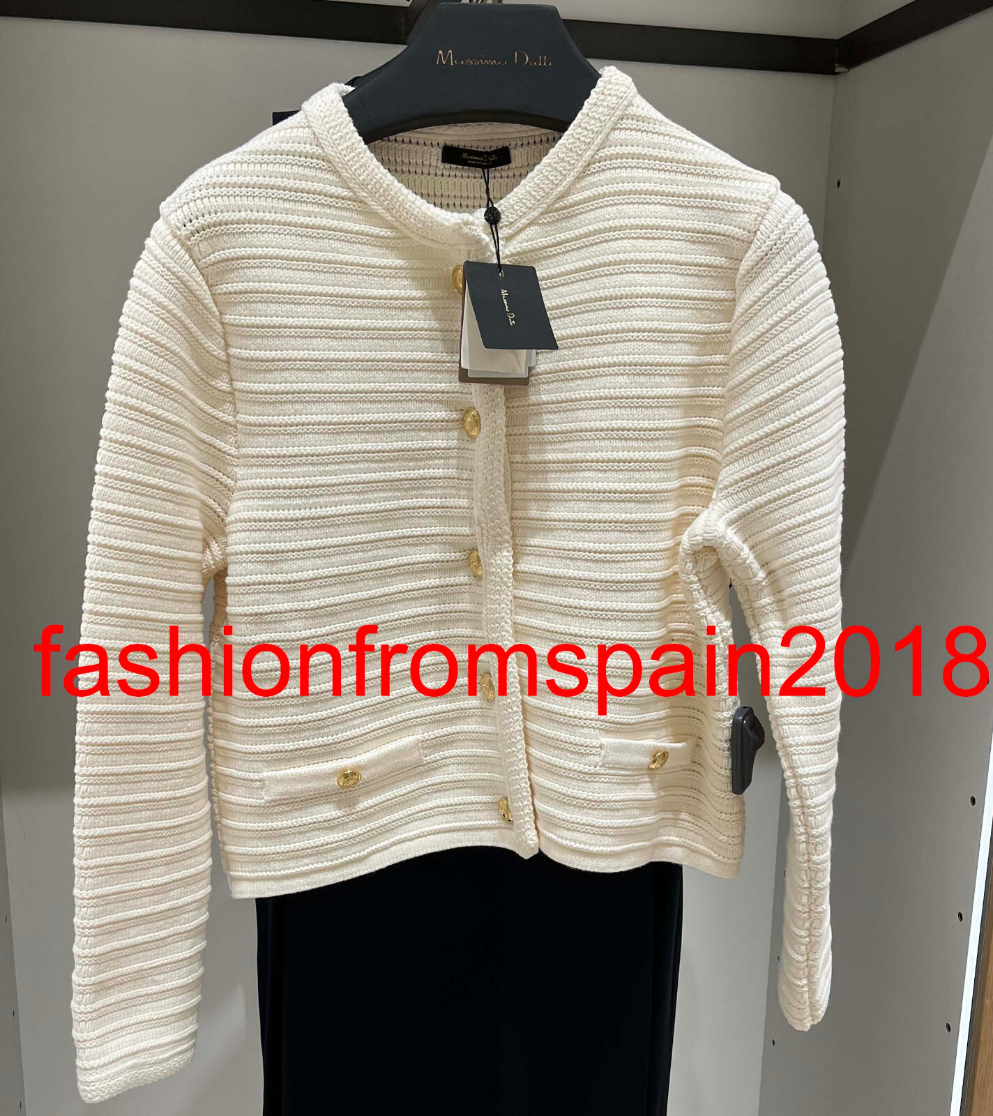 MASSIMO DUTTI NEW Textured knit cardigan with gold buttons MASSIMO DUTTI NEW Textured knit cardigan with gold buttons